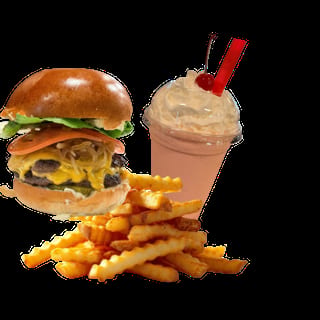 Burger Combo w/fries & milkshake