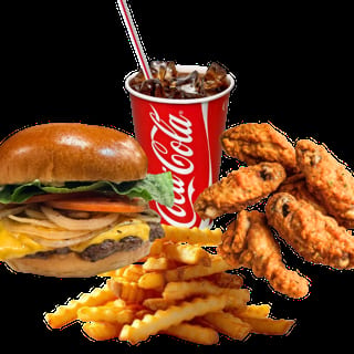$17 DEAL - BYO Smashburger, 5 Wings, Fries & Drink Combo
