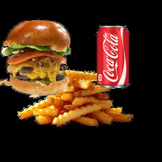 Burger Combo w/fries & can soda
